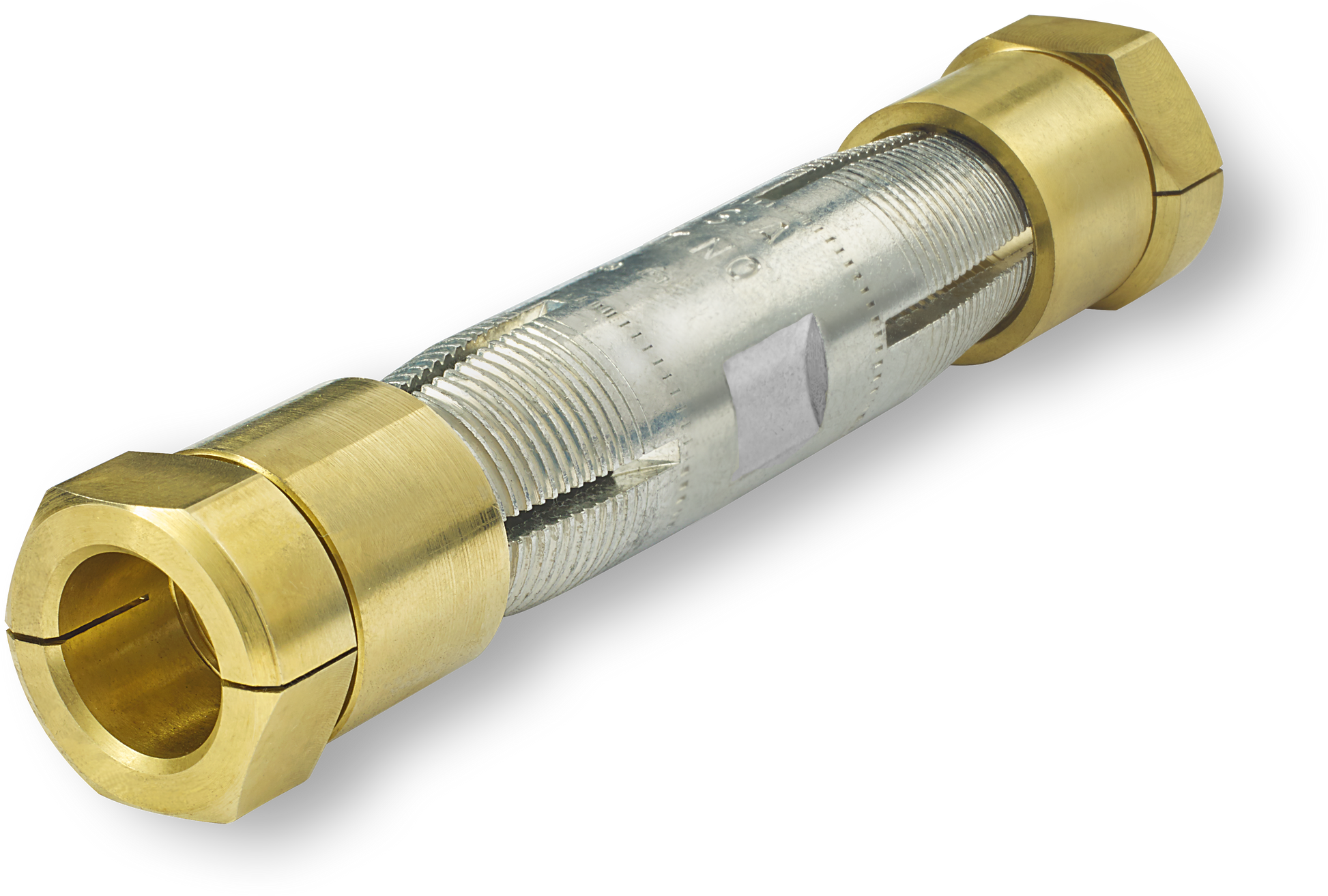 Copper compression in-line splice with SNAP tool-free connector, side angle