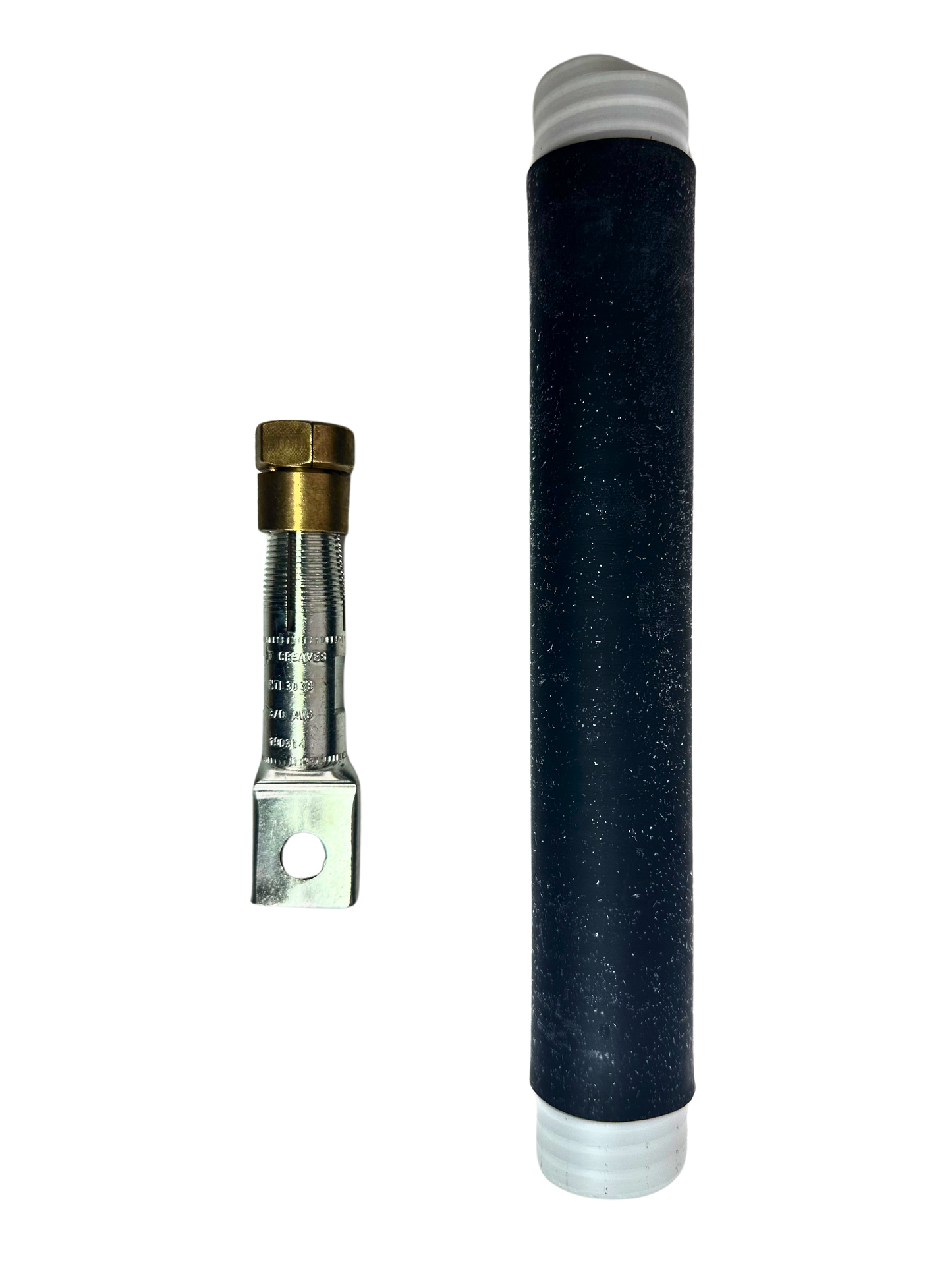 Copper 1-hole compression lug kit with SNAP tool-free connector including insulation, side angle